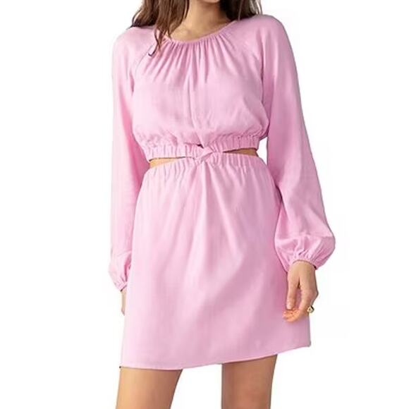 Sanctuary Pink Cutout Long Sleeve Mini Dress Size Medium - Picture 7 of 10